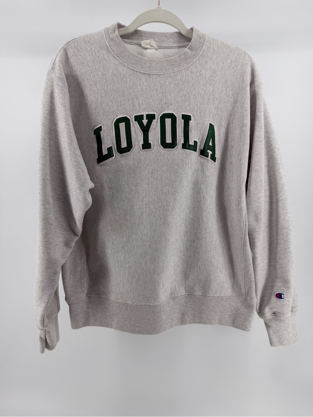 Vintage Champion Reverse Weave Loyola University Sweatshirt in Grey, Size Medium